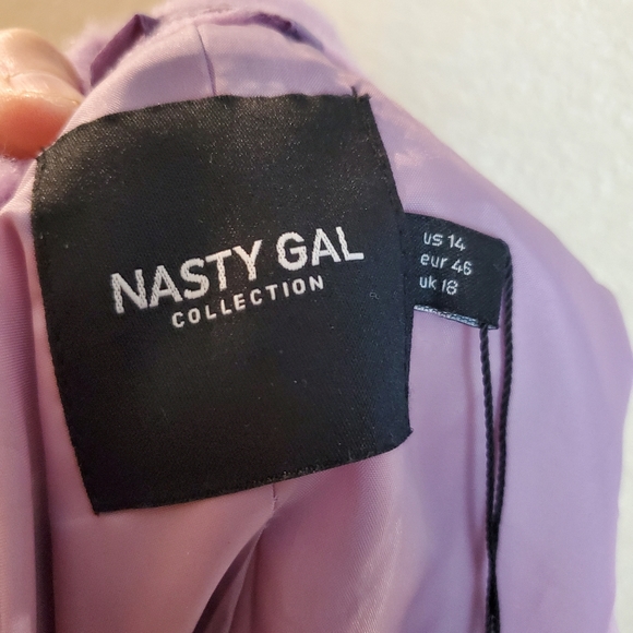 Nasty Gal Collection Plus Size Purple Belted Maxi Long Festival Winter Coat - Picture 8 of 16